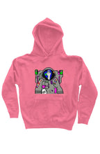 Load image into Gallery viewer, Neon pink spaceman pullover hoody