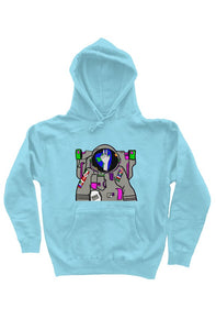 Blue aqua spaceman pullover hoody